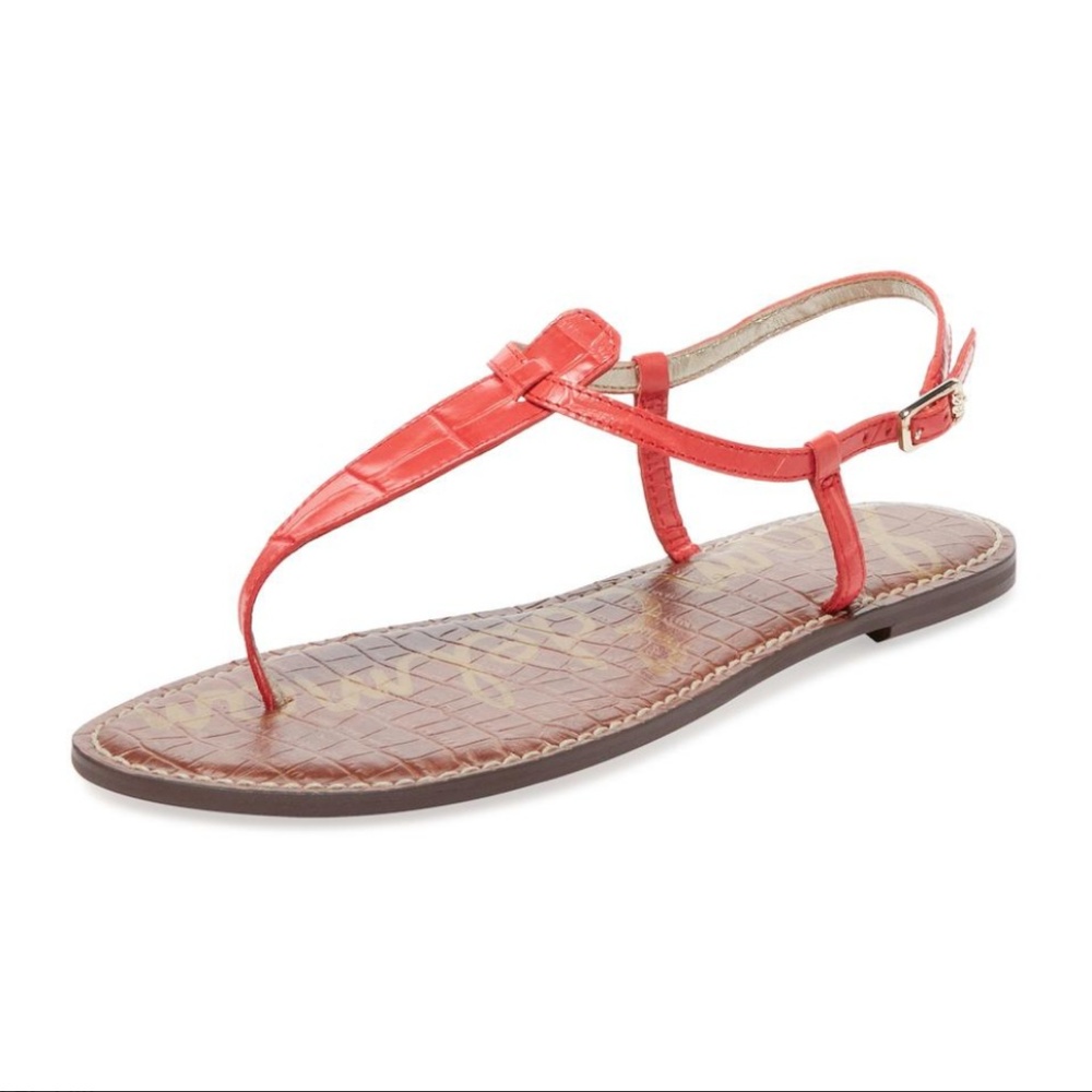 NEW Sam Edelman Gigi Coral Croc Sandals 8